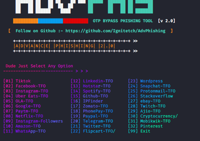 高级网络钓鱼工具 OTP钓鱼 otp bypass