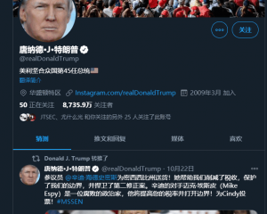 特朗普Twitter被研究人员使用密码MAGA2020成功登录