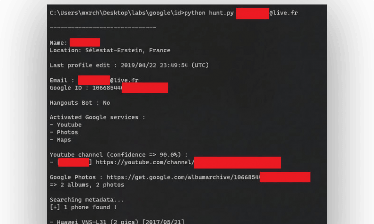 GHunt Google账号信息提取工具