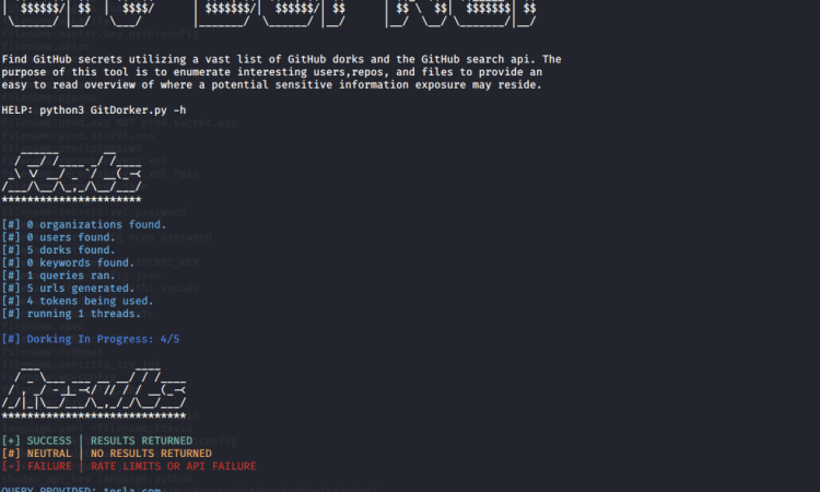 使用GitDorker进行GitHub敏感信息搜集