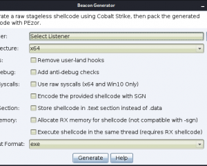 Beaconator一个使用Cobalt Strike和PEzor的信标生成器
