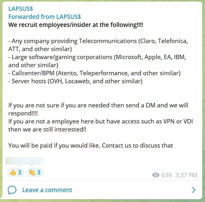 黑客LAPSUS$入侵微软并泄露其Cortana和Bing的源代码