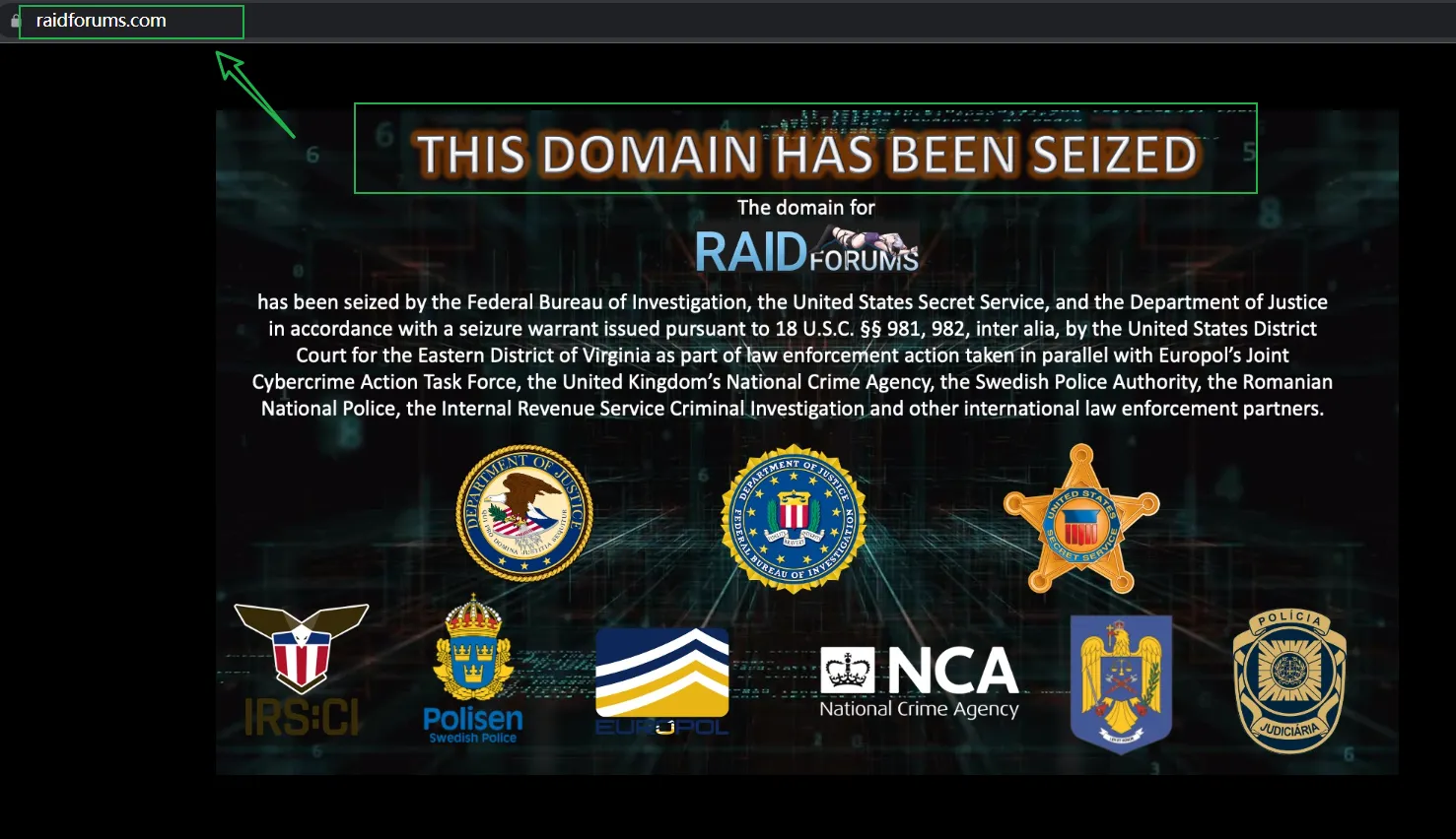 世界最大的黑客论坛之一raidforums被FBI查封