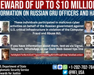 美国悬赏1000万美元以获取6名俄罗斯军事黑客的信息