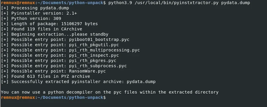 在Windows和Linux上解压Python可执行文件