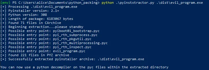 在Windows和Linux上解压Python可执行文件
