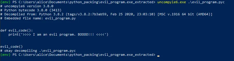 在Windows和Linux上解压Python可执行文件