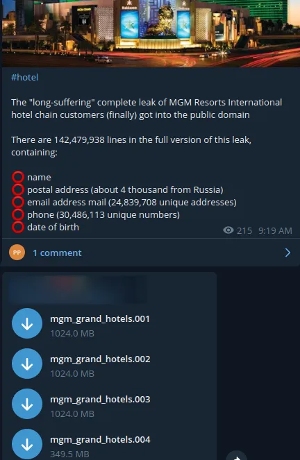 米高梅度假村1.42亿条数据泄露MGM Resorts leak
