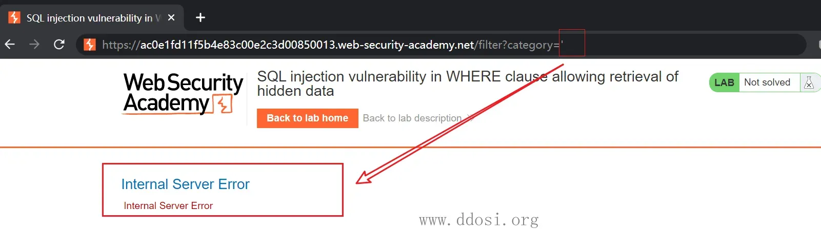 PortSwigger Web Security Academy lab SQL注入