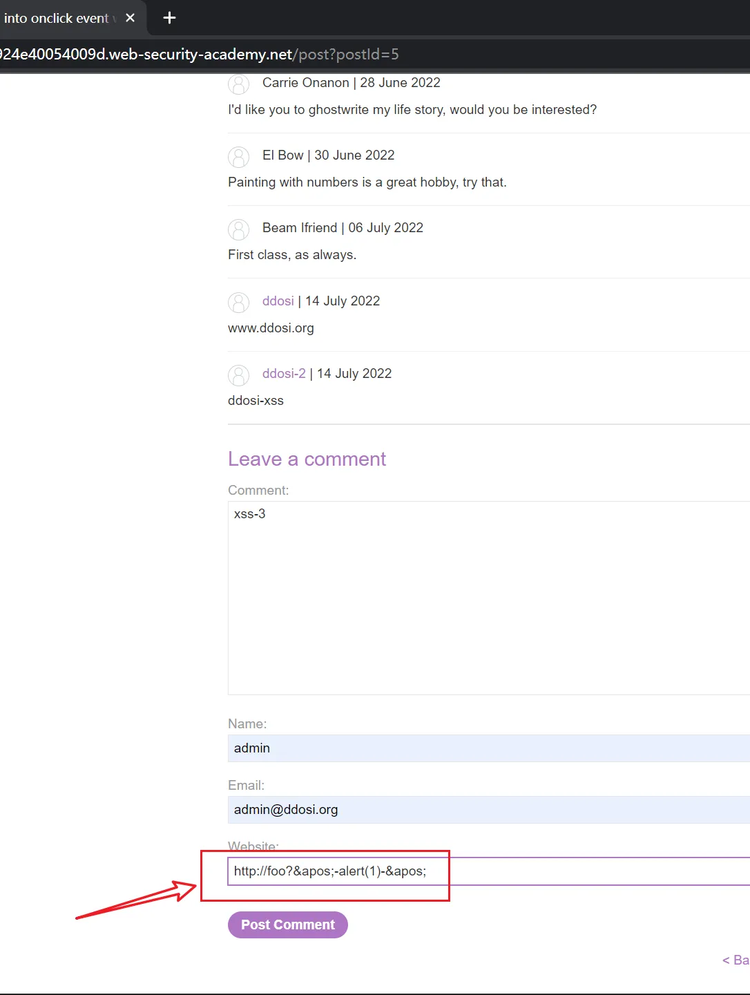 portswigger xss lab 跨站脚本漏洞利用靶场二