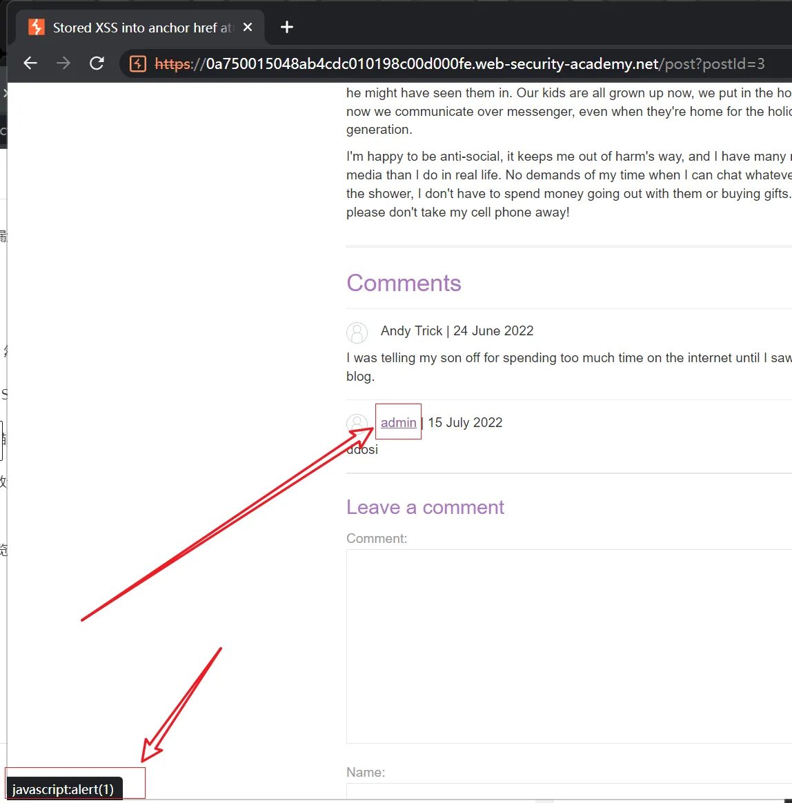 portswigger xss lab 跨站脚本漏洞利用靶场二