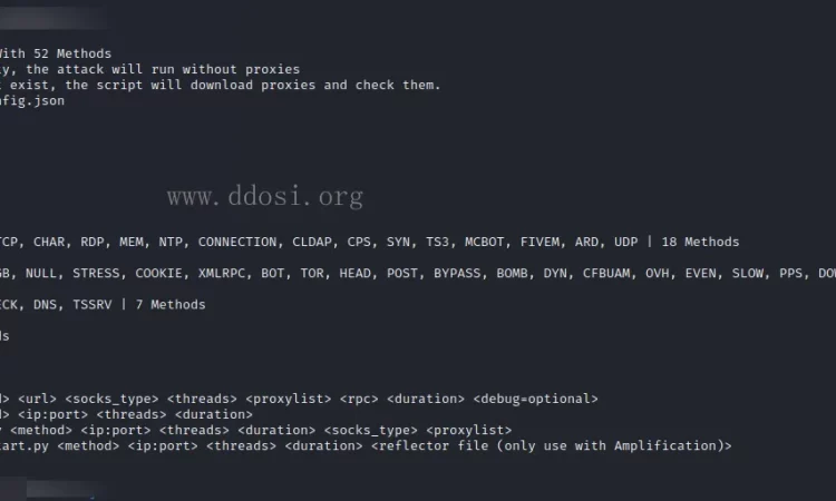 MHDDoS 具有56种方法的DDoS攻击脚本