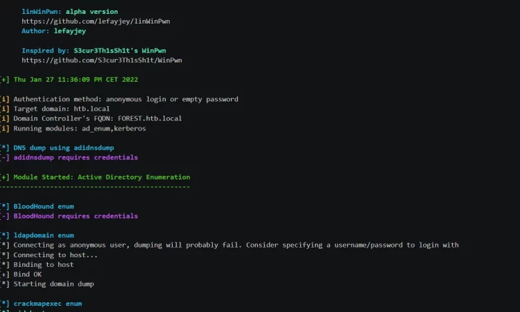 linWinPwn - Active Directory 漏洞扫描器