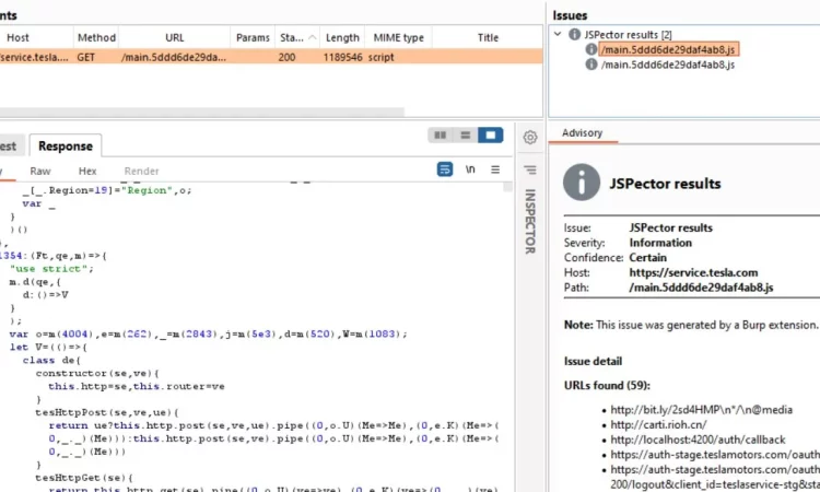 BurpSuite插件之JSpector - 抓取JS并提取url端点