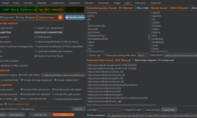 GAP Burp Extension 查找潜在的端点参数生成词表的Burp扩展