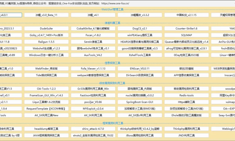 One-Fox渗透测试工具箱V5魔改版已发布 OneFox