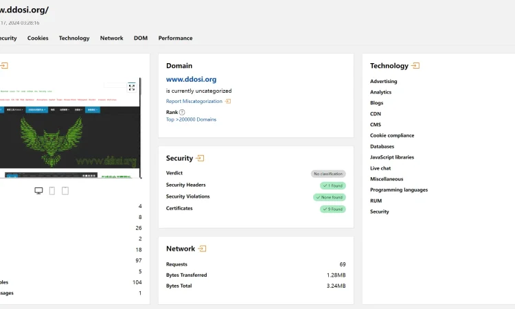 Cloudflare Radar Scan 网站框架技术在线检测工具