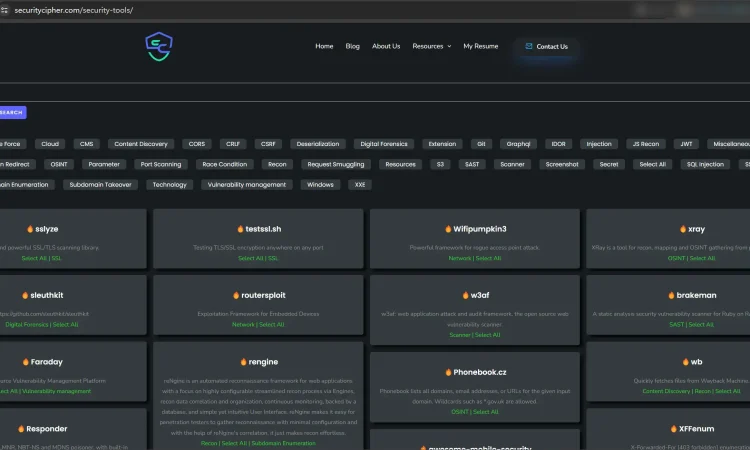 security-tools 渗透测试工具列表