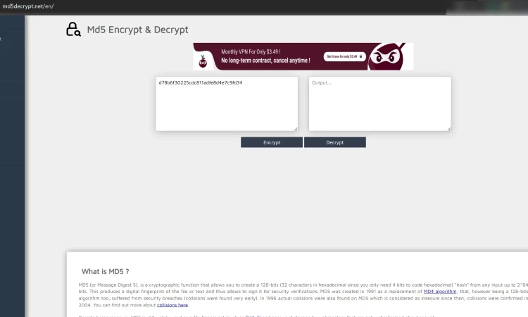 MD5解密网站 Md5 Encrypt & Decrypt