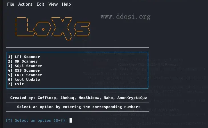 loxs 用于扫描SQLi、CRLF、XSS、LFi、OpenRedirect的工具