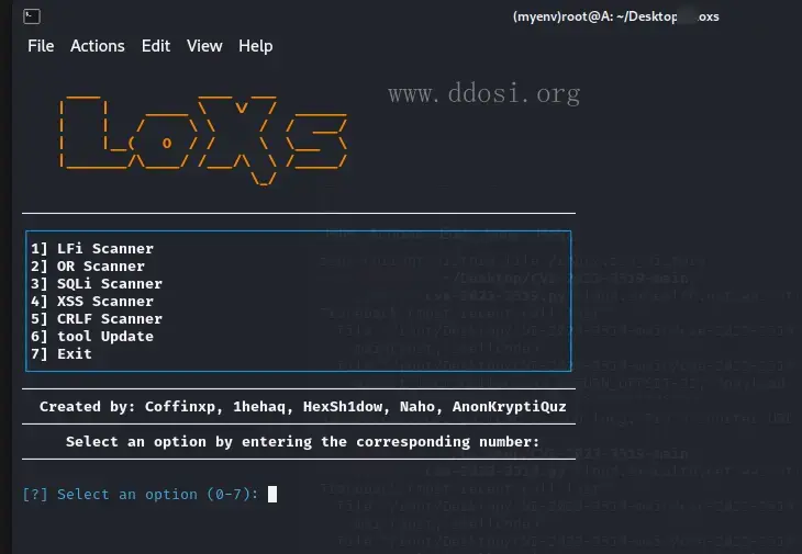 loxs 用于扫描SQLi、CRLF、XSS、LFi、OpenRedirect的工具