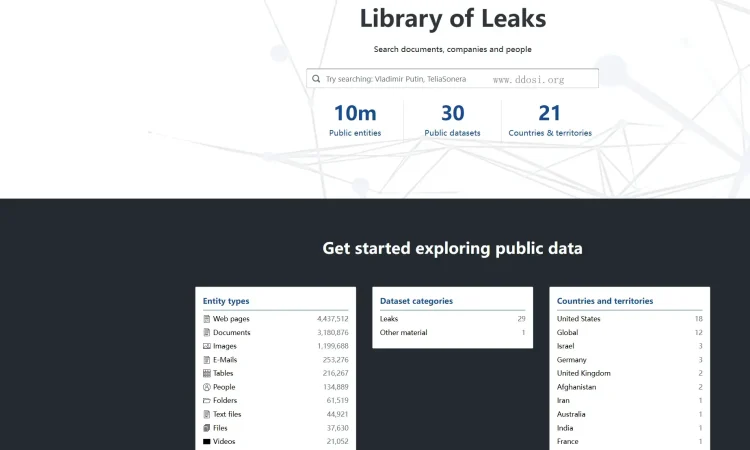 DDoSecrets 推出大型“泄密库”搜索引擎libraryofleaks.org