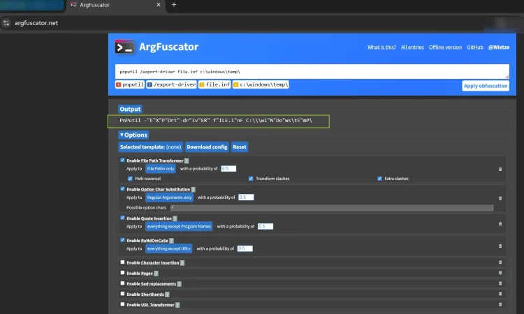 argfuscator 命令混淆工具