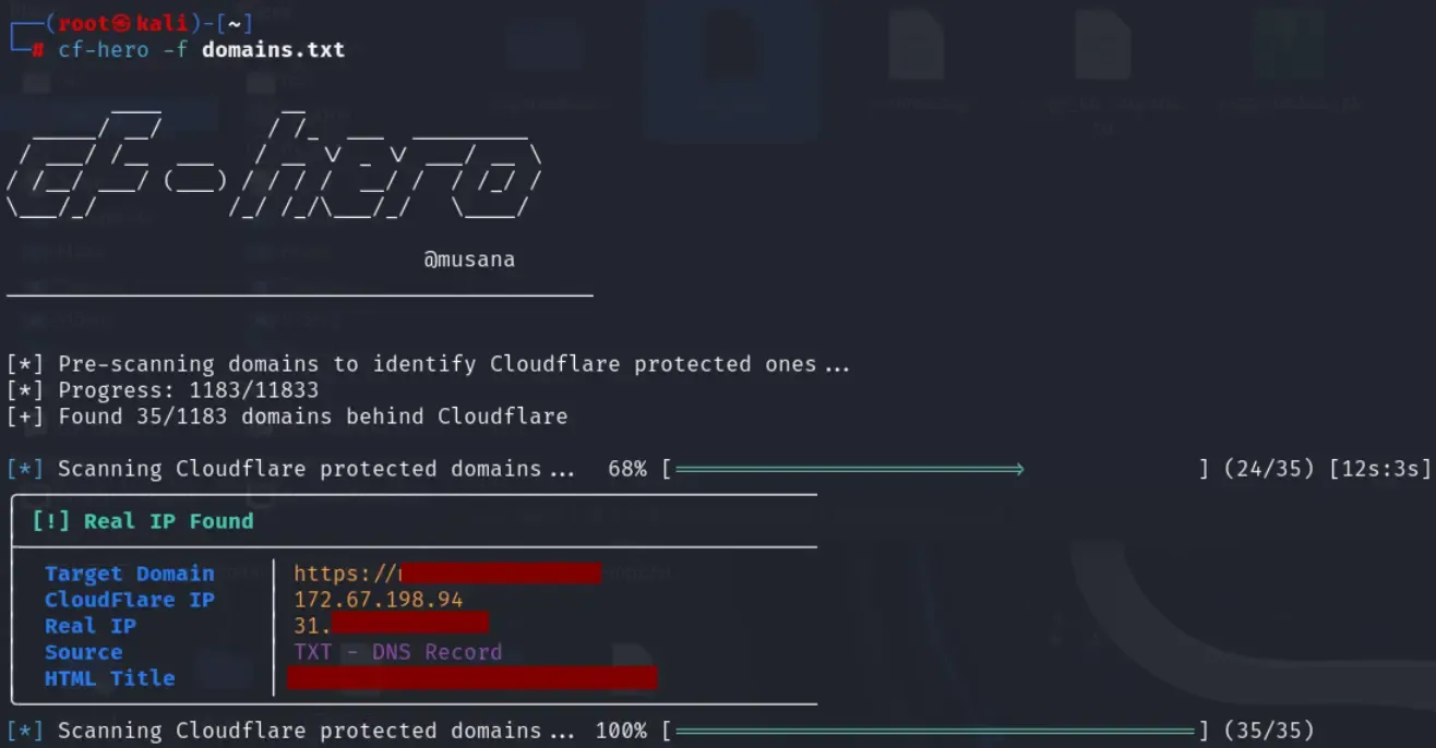 CF-Hero 查找Cloudflare保护的网站真实IP